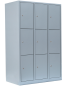 Preview: Schließfachschrank aus Stahl mit 9 Türen : H 1800 x B 1185 x T 500 mm (Abteilbreite 400 mm)